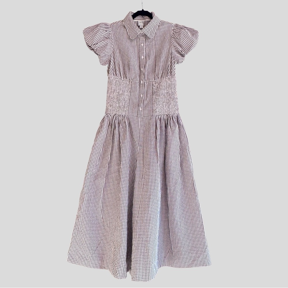Anthropologie Maeve Puff-Sleeve Basque-Waist Wide-Leg Jumpsuit in Size Small - Picture 2 of 6